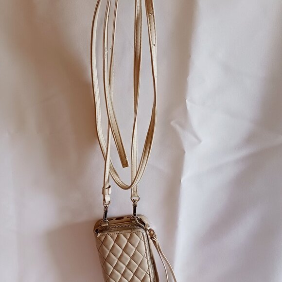 Lameeku Crossbody Tan Faux Leather Wallet Case For iPhone 13 Pro Max - Picture 9 of 10